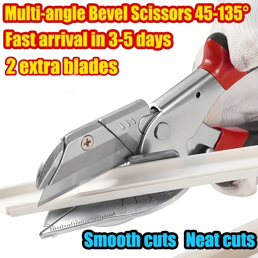 Heavy-Duty Multifunctional Right-Angle Wire Slot Scissors with Adjustable Mechanism,Blades,45-Degree Angle Suitable ﻿