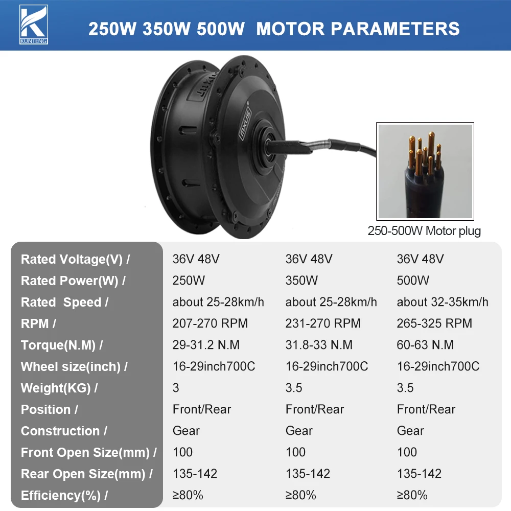 電動自転車MXUSブランドモータ250 W-3000 W前後ブラシレスハブモータ