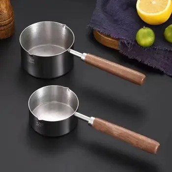304 Stainless Steel Mini Frying Pan Household Hot Oil Pan Boiled Eggs Hot Chocolate Hot Milk Pot Household Multi-purpose Pot