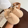 Warm Shearling Birken Clog Sandals Baby Girl Brand Design Lambswool Mules Toddler Kid Soft Cork Sole Elasic Band Fur Slide Shoes 2