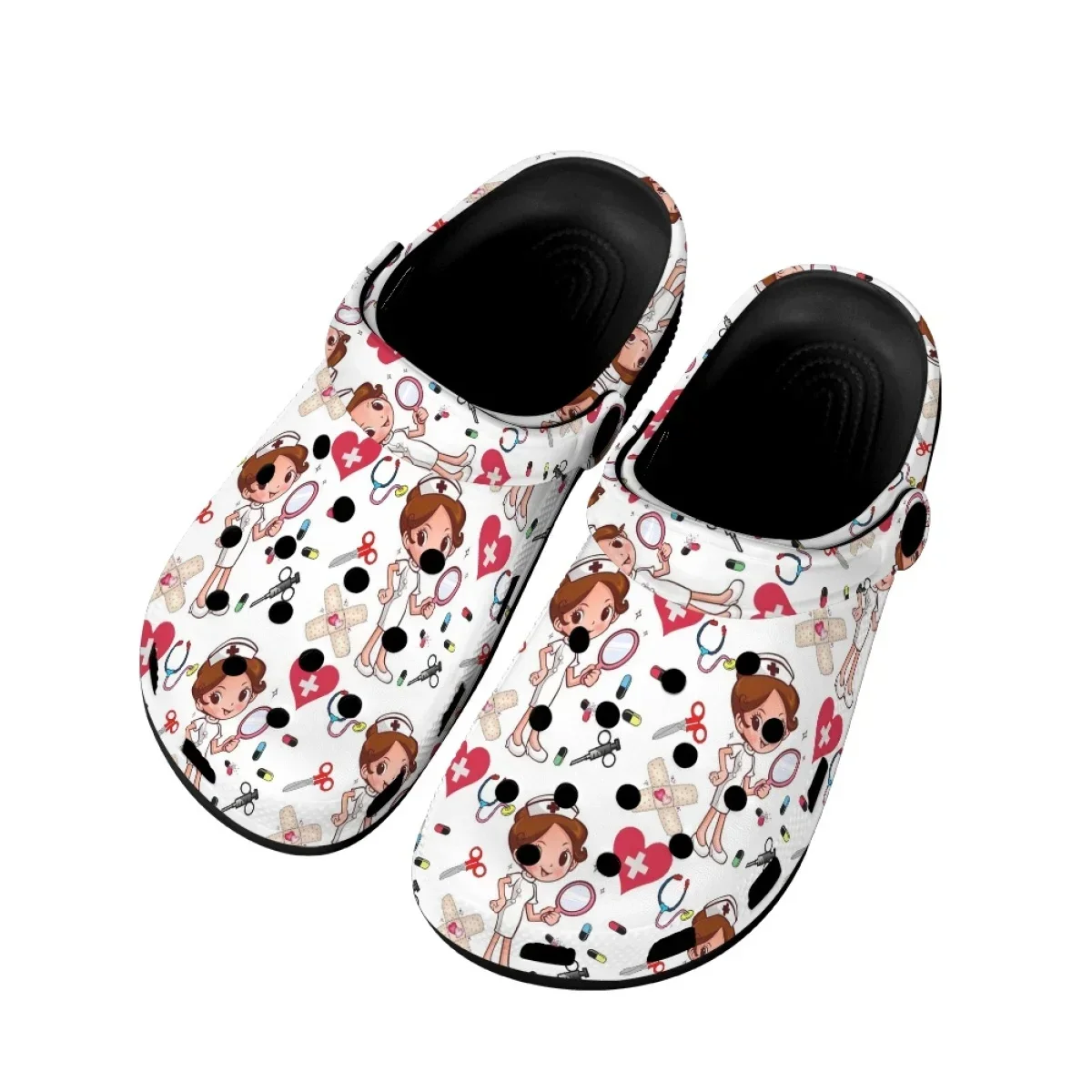 Summer Outdoor Women Slippers Kawaii Nurse Medical Design Garden Flats Shoes Couple Indoor Classic Nursing Sandals Footwear