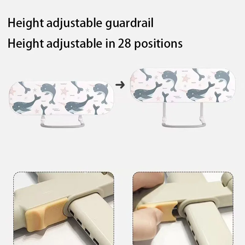 120cm 1-Side Foldable Bed Rail Guard for Kid Bed Guardrail Safety Child Portable Barrier Protection for Baby Protective Side