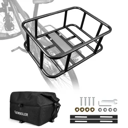 Heavy Duty Rear Metal Bike Basket with Large Capacity (Basket and bag)