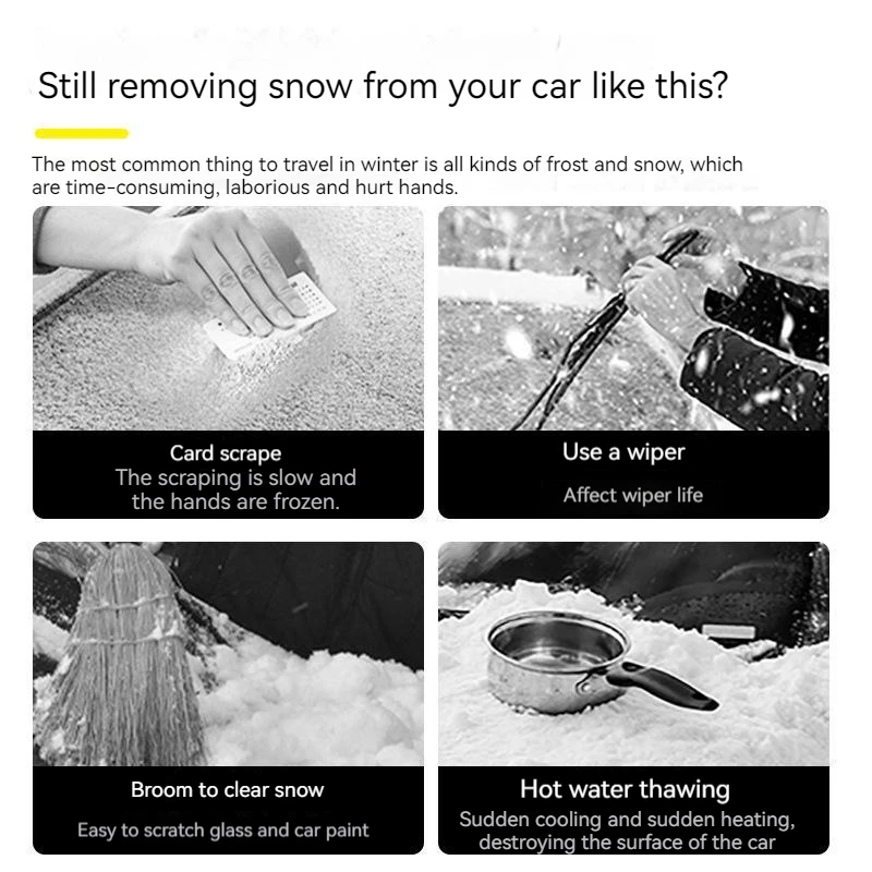 Car Ice Scraper Windshield Snow Removal Shovel Ice Breaker Snow Remover Cleaning Glass Brush TPU Winter Brush Shovel Tool