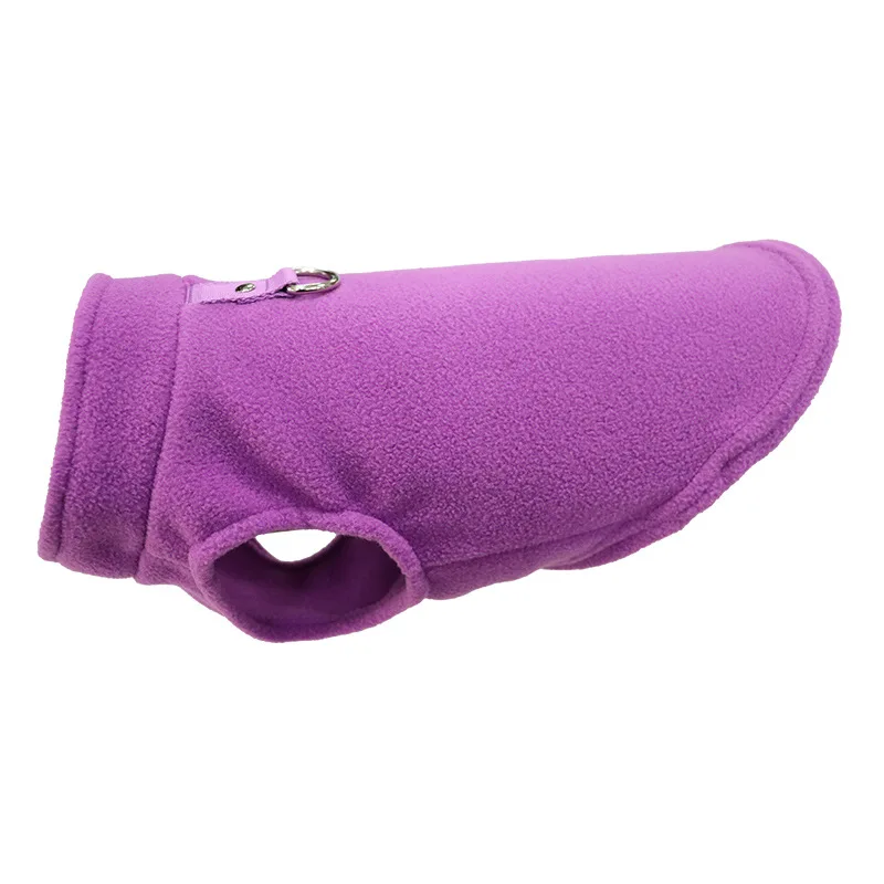 Warm Fleece Dogs Clothes Pet Dog Jacket Vest With D-Ring thumbnail 5