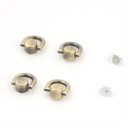 Elegant Metal D - Ring Studs for Leather Crafting and Accessories - Set of 4 (Brass)