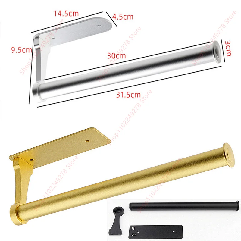 

Self Adhesive Wall Toilet Paper Roll Holder Aluminum alloy Toilet Paper Holder Kitchen Bathroom Stick Wall Tissue Towel Rack