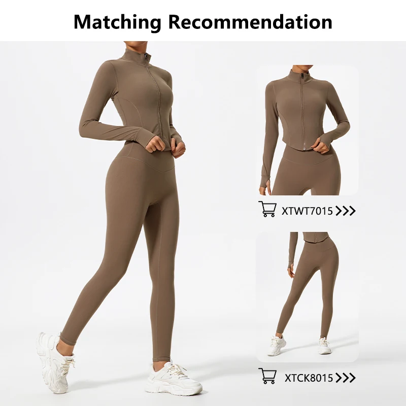 2Pcs Women Long Sleeve Gym Set Quick-Dry Yoga Workout