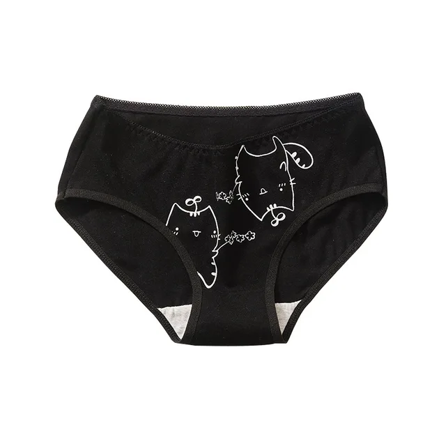 Cute Cartoon Cat Cotton Underwear Set for Women Plus Size Breathable Panties - Image 6
