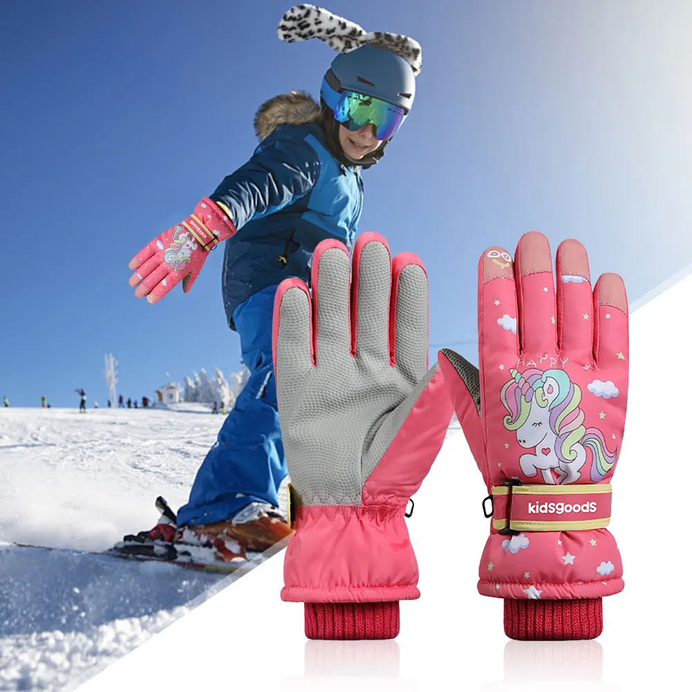 Guanti da sci invernali caldi da snowboard per bambini guanti da