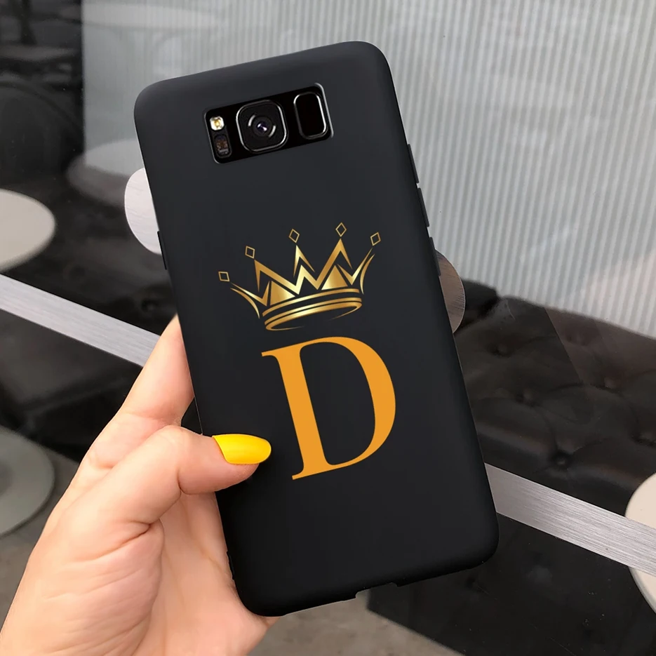 Luxury Crown Letters Soft Silicone Phone Case with Bumper - Elegant Protective Cover
