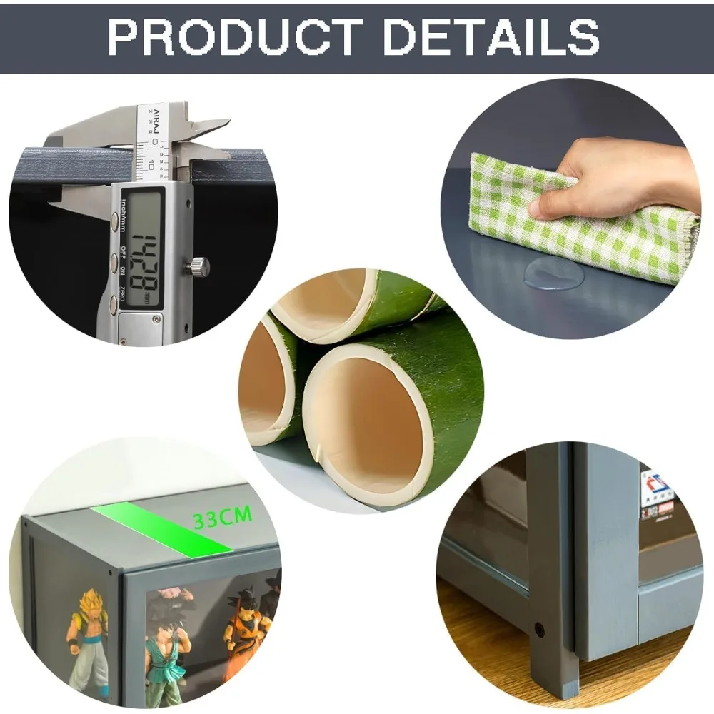 "5-tier acrylic door display cabinet for collectibles and figurines"