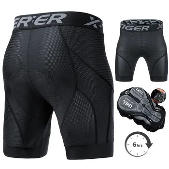 Short de cyclisme en Gel rembourré 5D pour hommes, sous-vêtements de vélo avec Design absorbant respirant, X-TIGER