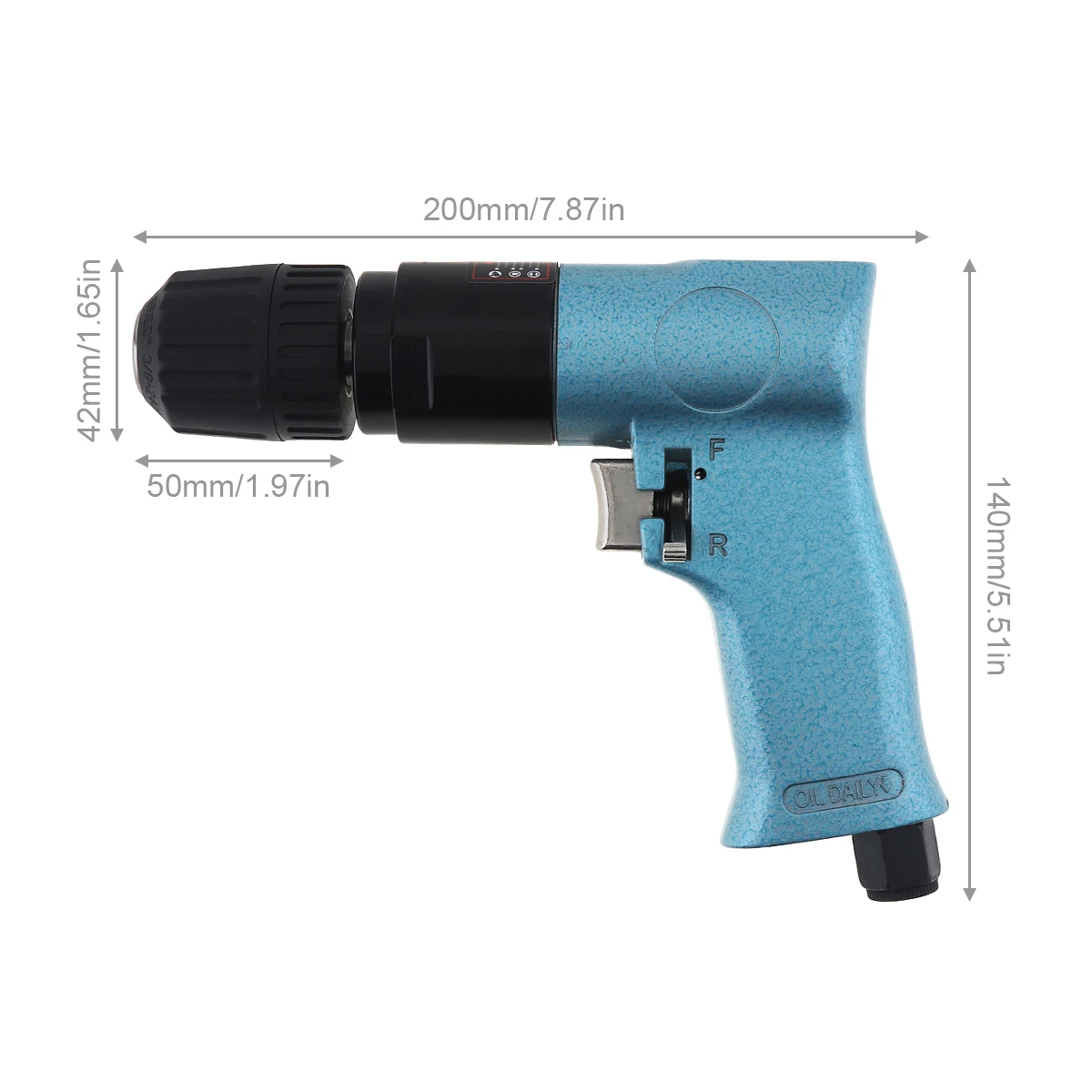 Pneumatic Drill TORO Pneumatic Drill High-speed Cordless Pistol Type Pneumatic Gun Drill Reversible Air for Hole Drilling