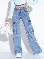 Women's Cargo Jeans with Multiple Pockets - Stylish and Practical Work Denim Pants for Everyday Comfort and Functionality - Image 6