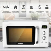Retro Countertop Microwave Oven, 0.9Cu.ft, 900W Microwave Oven, with 5 Micro Power, Defrost & Auto Cooking Function, LED Display 2