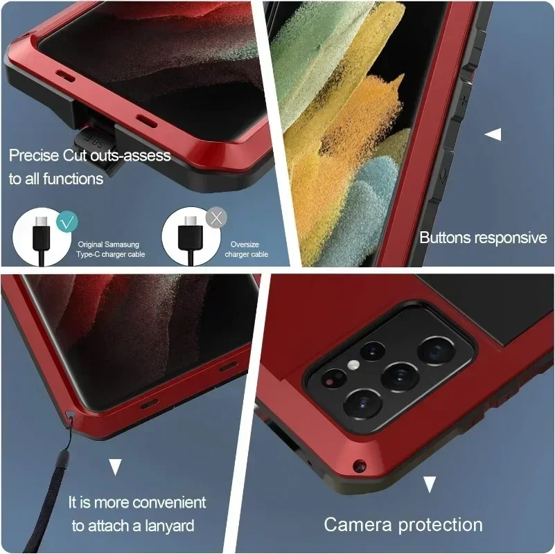 Ultra Metal Case Samsung S21 Ultra Rugged Case S21 Ultra Full Body