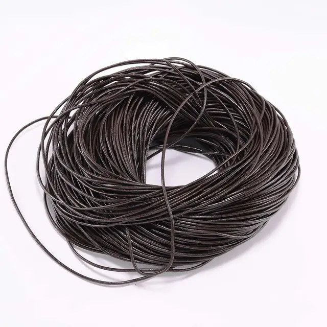 5 Meters/Lot 1-6mm Genuine Cow Leather Round Thong Cord DIY Bracelet ...