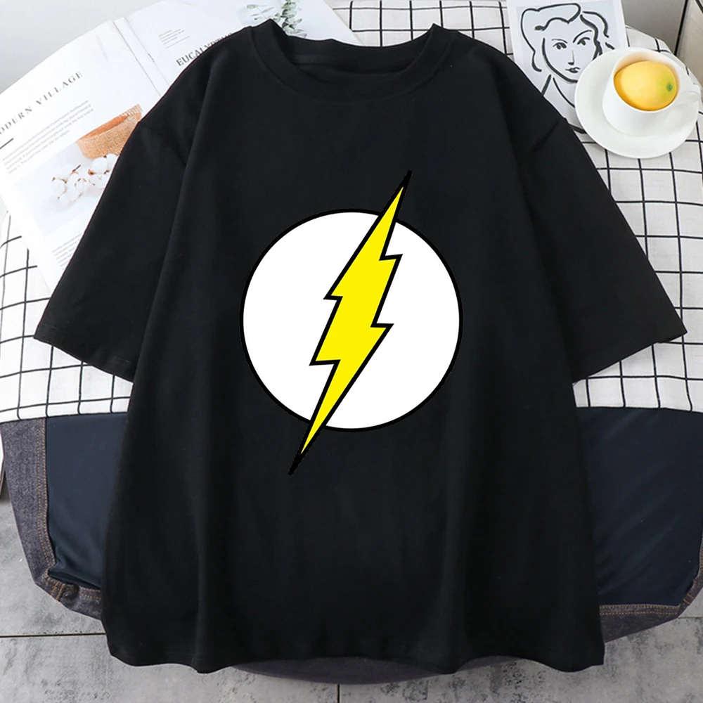 Das Big Bang Theorie T-Shirt das Lightning Print T-Shirt für Männer Baumwolle übergroße Kleidung lässige Straße Kurzarm weiche T-Shirts – Detail 15