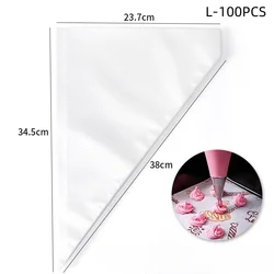 Disposable Piping Bags for Cake and Pastry Decorating (L 100PCS)