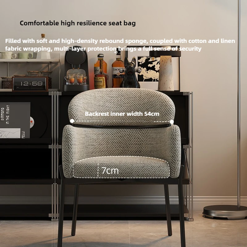 Sedia casual minimalista italiana Luce di lusso per la casa Cucina retrò Sedia da pranzo Schienale per tavolo da pranzo nordico di fascia alta di lusso leggero - immagine 5