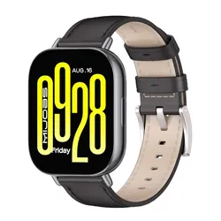 Premium Leather Strap - 22mm Smartwatch Wristband Accessory for ForRedmiWatch5Active (Black)