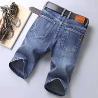 Short en jean homme été mince droit classique concepteur affaires jean court marque vêtements Stretch coréen décontracté homme Shorts 5