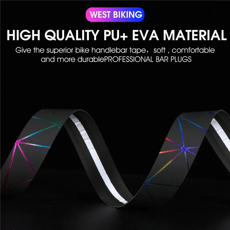 Bike Handlebar Tape Bicycle Handlebar Strap Bike Accessory WEST BIKING Bicycle Handlebar Tape Non-Slip Shock Absorbing Belt Ultralight Wear-Resistant Cycling Strap MTB Road Bike Accessori