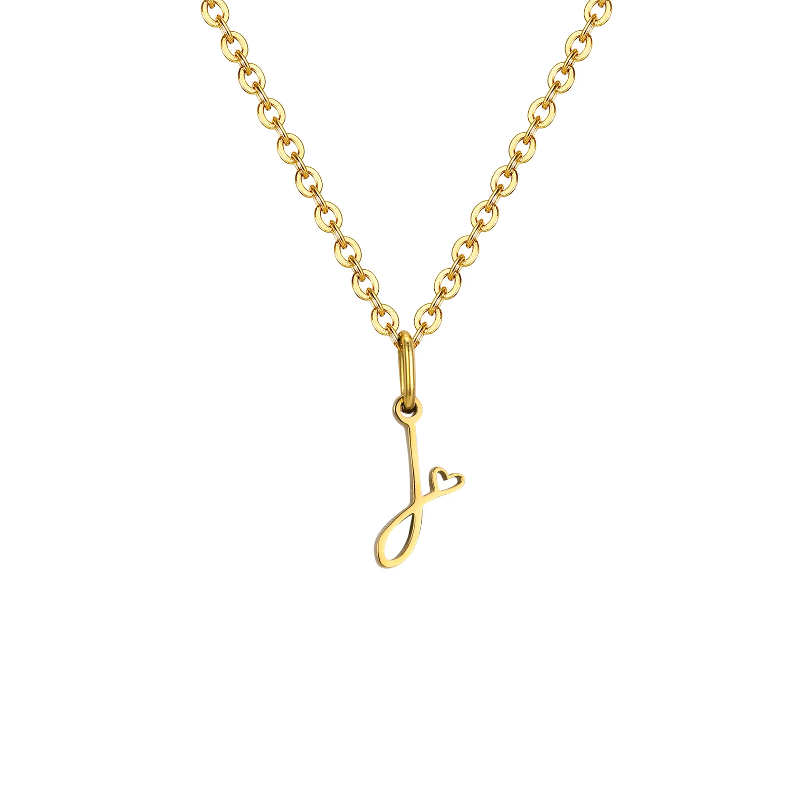 Collana Donna Argento E Oro Con Iniziale A-Z – Acciaio Inossidabile 316L – Catena 45+5 Cm - 2