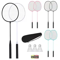 Kids Badminton 2 Player Badminton Racket Set | Backyard Games Alloy Rackets Badminton Rackets with Carrying Bag Badminton Set