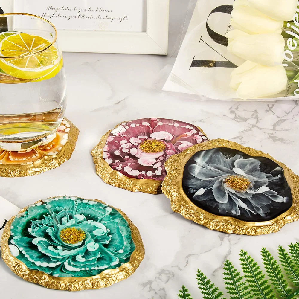 DIY Crystal Epoxy Resin Mold Mineral Edge Irregular Coaster Box