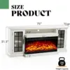 75-inch 3-sided Glass Fireplace TV Stands Can Be Used for TVS Up To 85 Inches in Rural Media Entertainment Center Control White 4