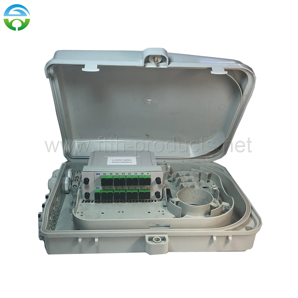 Caja de terminales FTTH de 10 piezas y 24 núcleos, con divisor PLC de 1x16, HY-20-T24B
