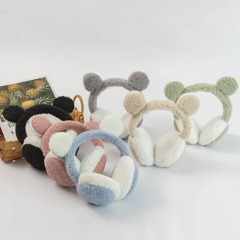 Warm Earmuffs Fur Earmuffs Cute Bear Ears Plush Earmuffs Children Cartoon Animals Winter Warm Ear Warmers Women Men Faux Furry Earmuffs Headband Ear Covers