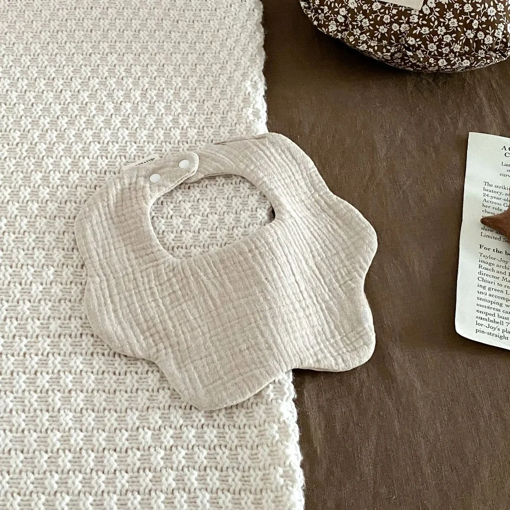 Feeding Anti-vomiting Bibs Waterproof Cotton Yarn Dotted Baby Cotton Bibs Korean Style Round Neck Baby Drooling Bibs