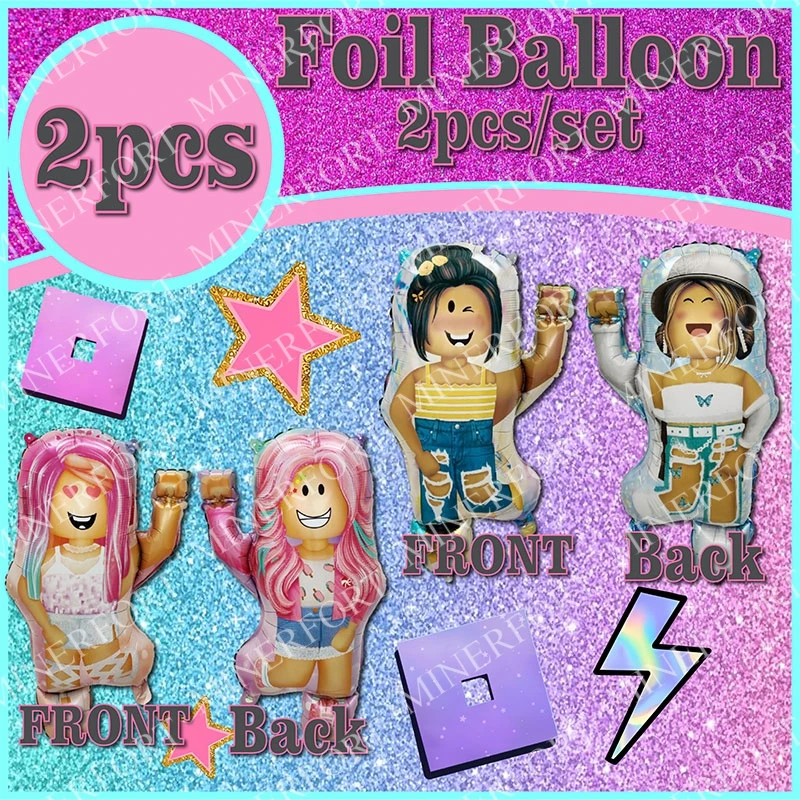 Palloncini Robllox Compleanno – Kit 21 Pezzi Decorazioni Festa Con Palloncini Alluminio E Lattice – Tema Gioco