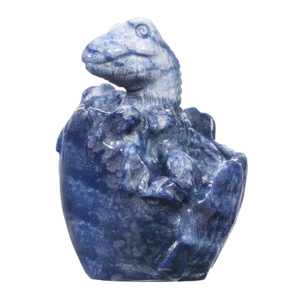 Mini Hatching Dinosaur Egg Stone Statue Carving Gemstone Growing Dinosaur Baby Figurine For Home Decor Children Gift