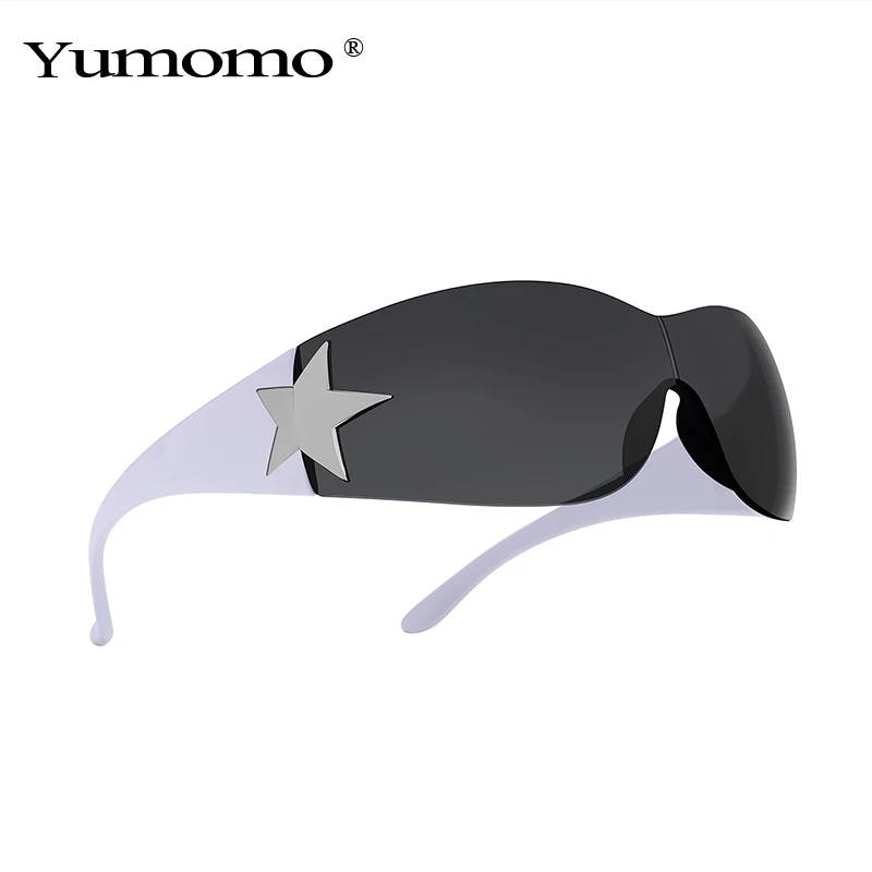 

Punk One Piece Sunglasses Goggle New Y2k Luxury Brand Sun Glasses 2000's Shades Eyewear UV400 Female Designer Five Star Glasses