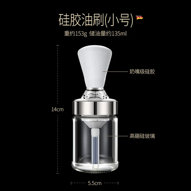 1Db Szilikon Üveg Olajpalack Kefével Grill Olajkefével Folyékony Olaj Tészta Konyhai Sütés Bbq Szerszám Konyha Szerszámok -Hoz - Image 5