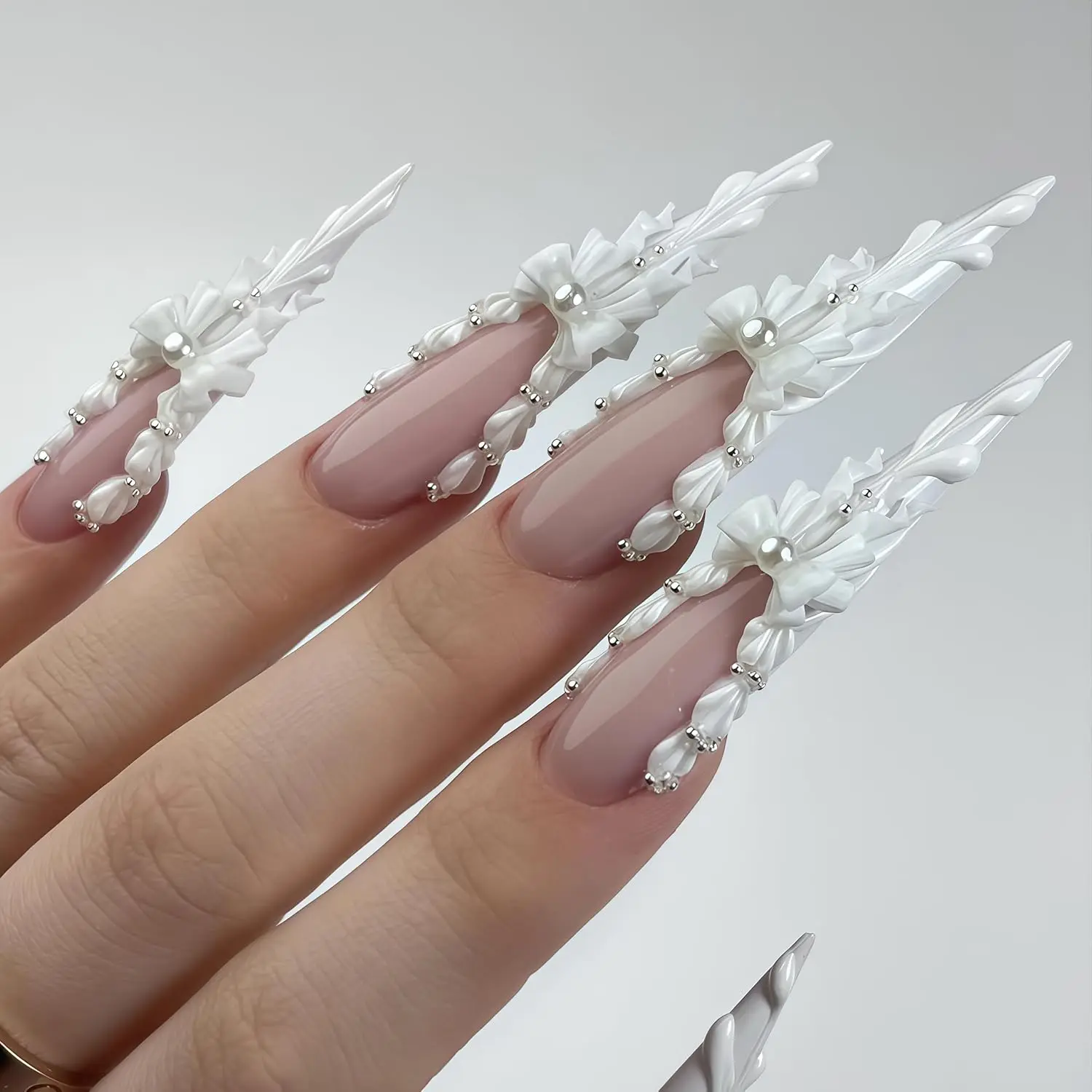 1PC 리본 네일 몰드 실리콘 도구 네일 아트 레진 몰드 액세서리 용품