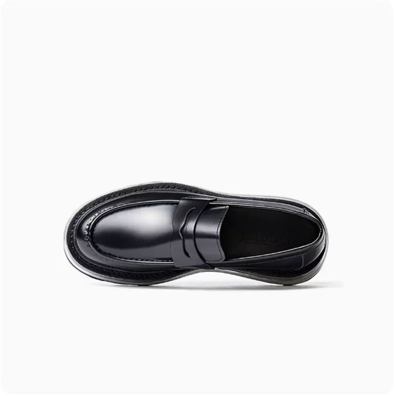 Men air-cushioned business leather one-pedal thick-soled raised lazy shoes