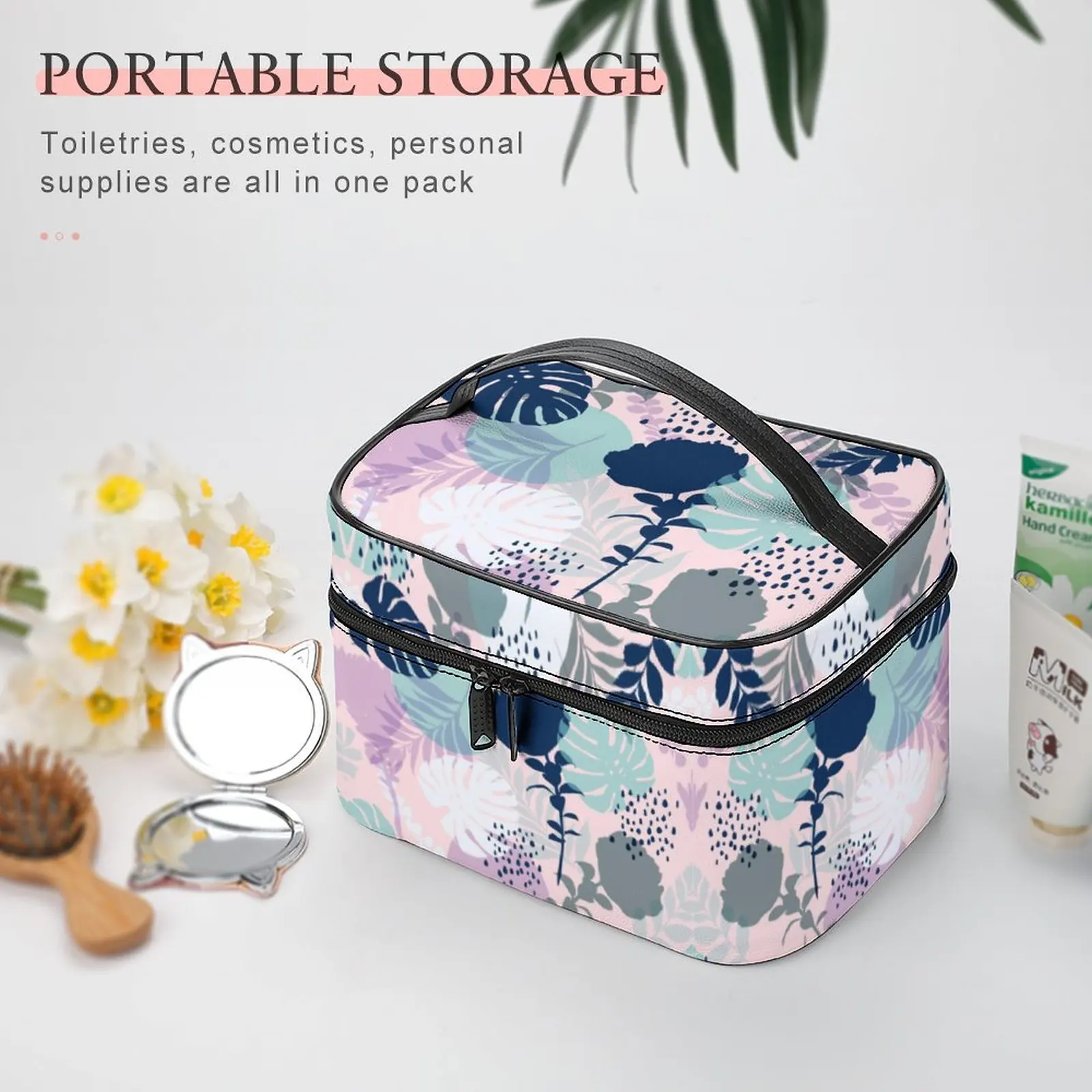 Customized Pattern Makeup Bag Full Printed Makeup Bag Women Multifunction Waterproof Cosmetic Bag Toiletries Organizer Wash Bag