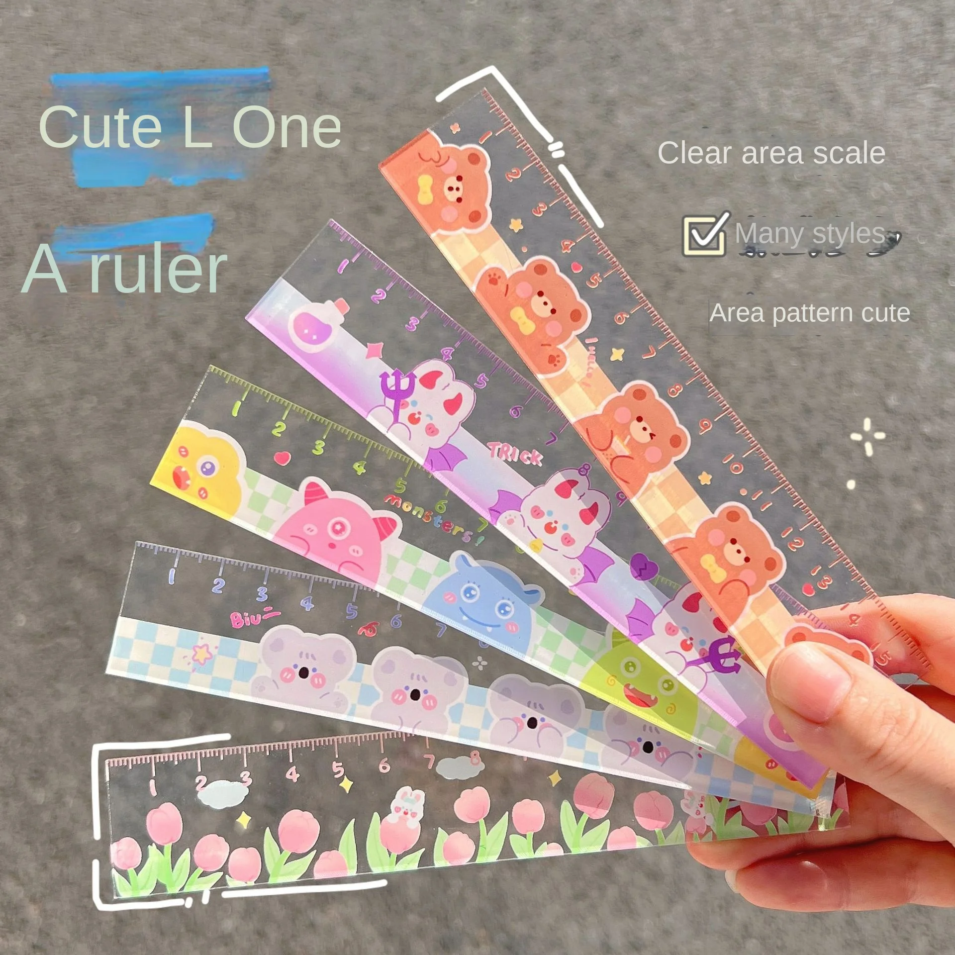 Folding Ruler 15CM Kawaii Study Time DIY Drawing For Kids