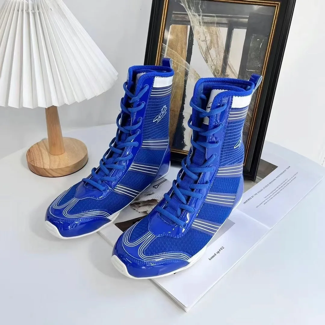 New Boxing Shoes Men Blue Red Fighting Shoes for Mens Mesh Breathable Wrestling Boots Man Designer Professional Sports Shoe