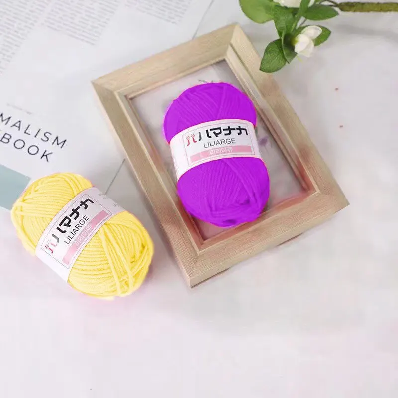 Baby Knitting Wool Yarn for DIY Sweater Milk Soft Cotton Thick Yarn Fiber Velvet 3Pcs knitting wool yarn