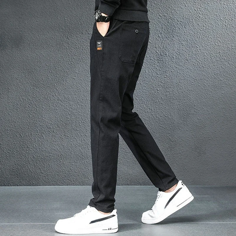 

Trousers Male Slim Fit Men's Casual Pants Business Pocket Free Shipping Cotton Fashion Sale Streetwear Harajuku New in Stylish