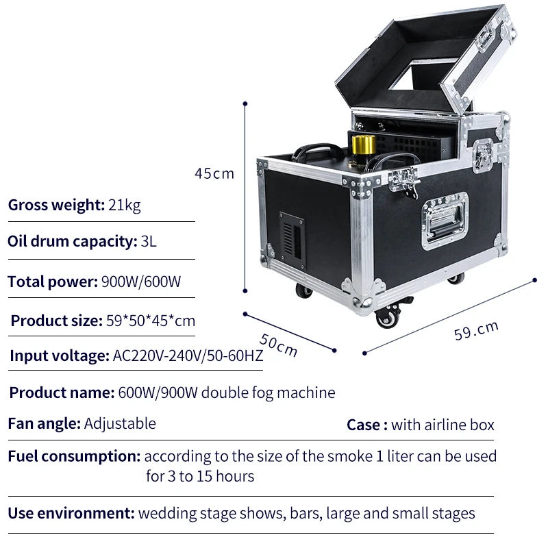 600W Double Fog Machine Props Special Effects Mist Spraying Somke Machine With Dmx Control For Dj Disco Home Party Nightclub