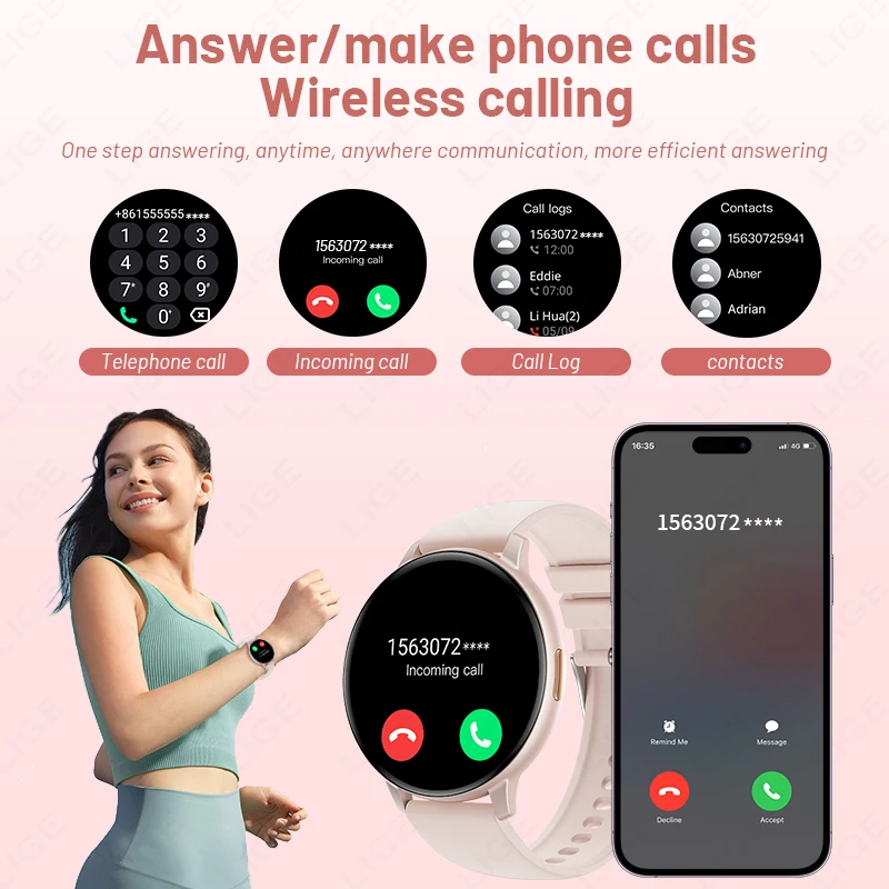 Women Sports Smartwatch 2026 New Bluetooth Call Voice Assistant Heart Rate Monitor IP67 Waterproof Fitness Tracker Smart Watches 2