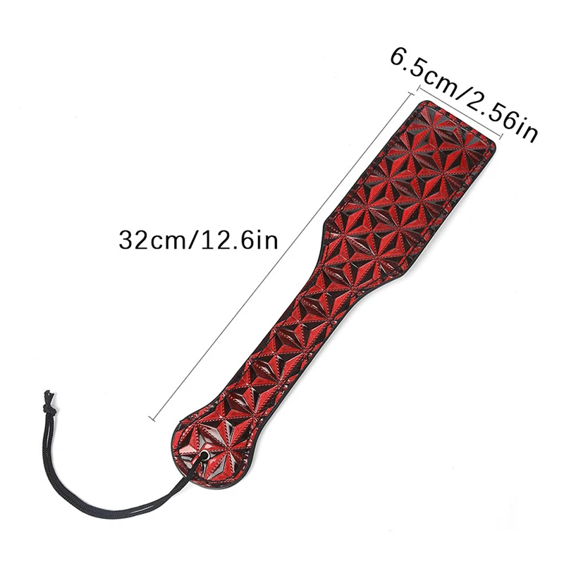 1pc Diamond Pattern Flog Spank Paddle Horse Whip Beat Submissive for Horse Training Crop Leather Spanking Paddle 3