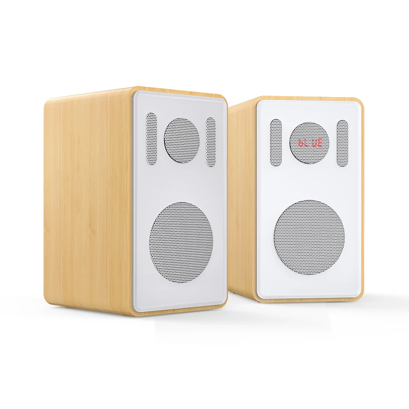 Good Sound Good Price Quality 50W Home Audio Bluetooth Speaker Mini Portable 2.0 Active Wooden Bookshelf Speaker